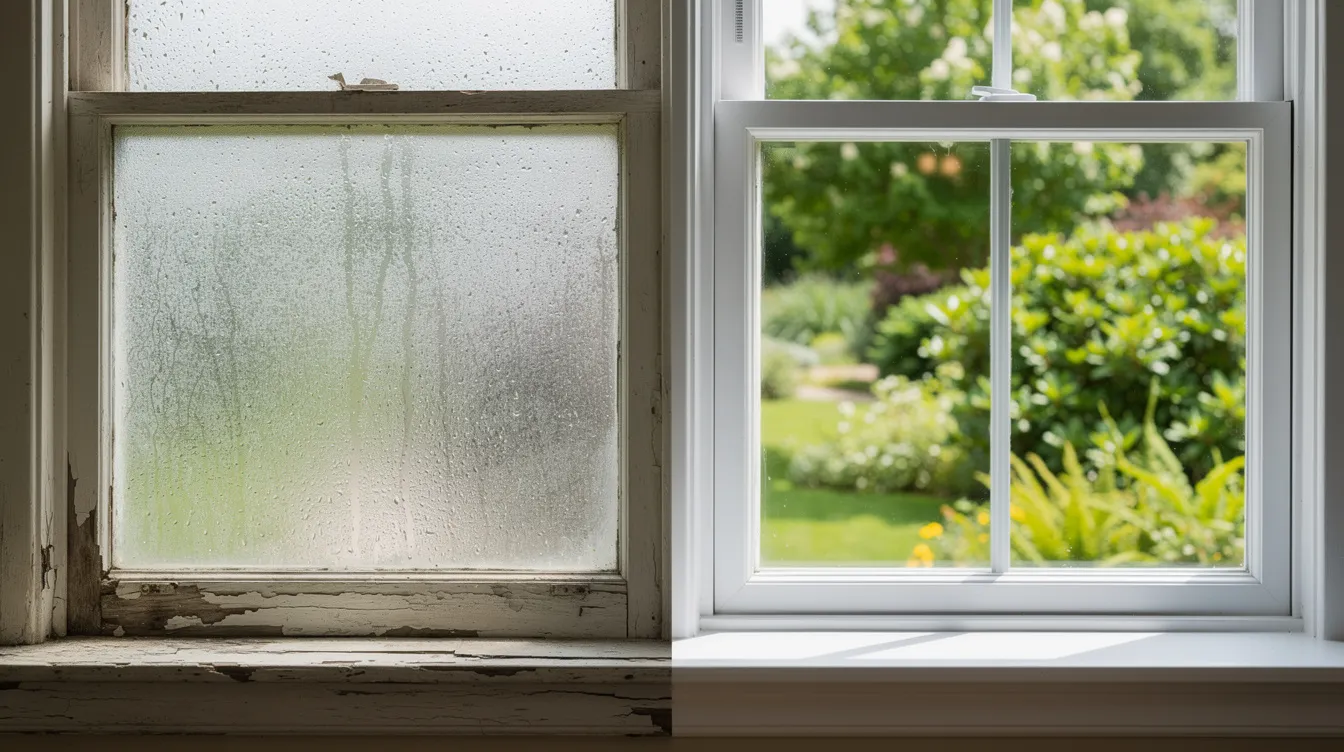 Before and after window replacement